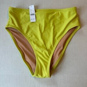 NEW J.Crew High Rise Yellow Bikini Bottoms Sz Small